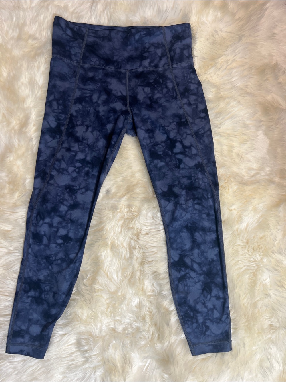 Athleta Navy Tie-Dye Capri Leggings Sz M